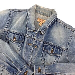 Steve & Barrys L Womens Blue Classic Trucker Retro Western Denim Jean Jacket